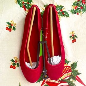 Crocs Lina Suede Flat Flame Red 8.5